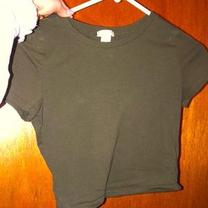 Army Green Crop Top
